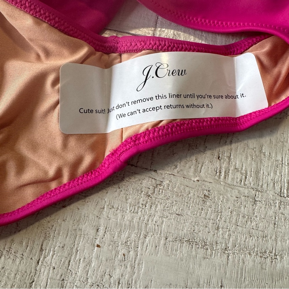 J.Crew Heritage 1989 Bikini Bottom NWT size Medium Radiant Fuchsia High-Leg - Picture 9 of 12